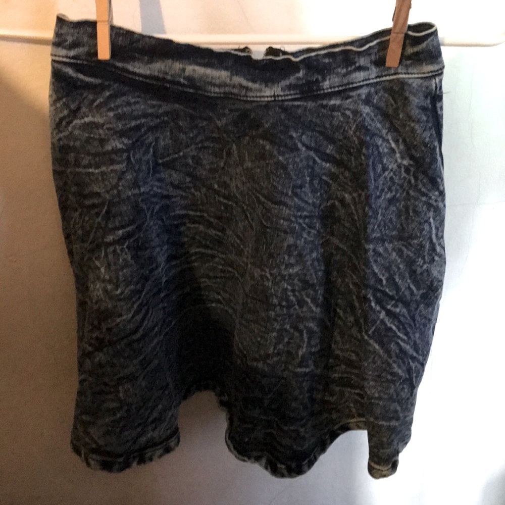 Cute Jean Acid Wash Circle Skirt with zipper on the back